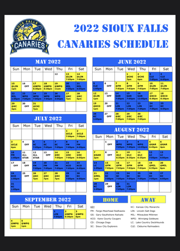 Canaries Schedule.